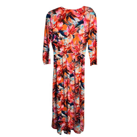Soft Surroundings Always Lovely Wrap Maxi Dress Fanfare Floral Size Large - Picture 4 of 10